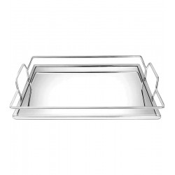 Bandeja 30,5x20x5,5cm Espelhada Prata